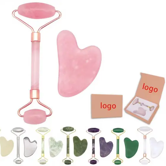 Rolo Pedra de Jade Placa Gua Sha Massagem Facial Anti Ruga (Material plástico)