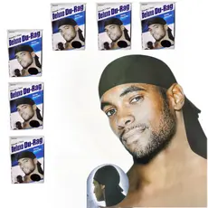 Bandana Durag Waves Touca Afro De Cetim Preto 1 ate 6 Unidades