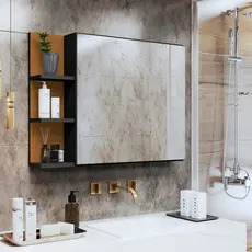Espelheira Suspensa Iris Para Banheiro / Closet Porta e Nichos Armário