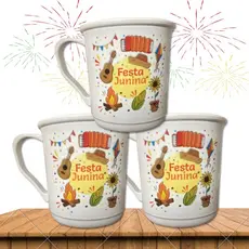 Kit 15 Caneca personalizada festa junina tematica lembrancinha decorado caipira evento igreja escola