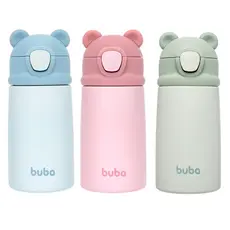 Garrafinha Copo Térmico Parede Dupla Aço Inox Ursinho 320ml +3 meses Da Buba