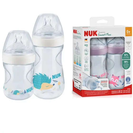 Kit 2 Mamadeiras Smart Flow  Essence 150ml/270ml Da NUK