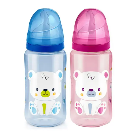 Mamadeira 300ml Bico Silicone Ortodôntico +0 meses Anti-Vazamento Frasco Graduado Fiona