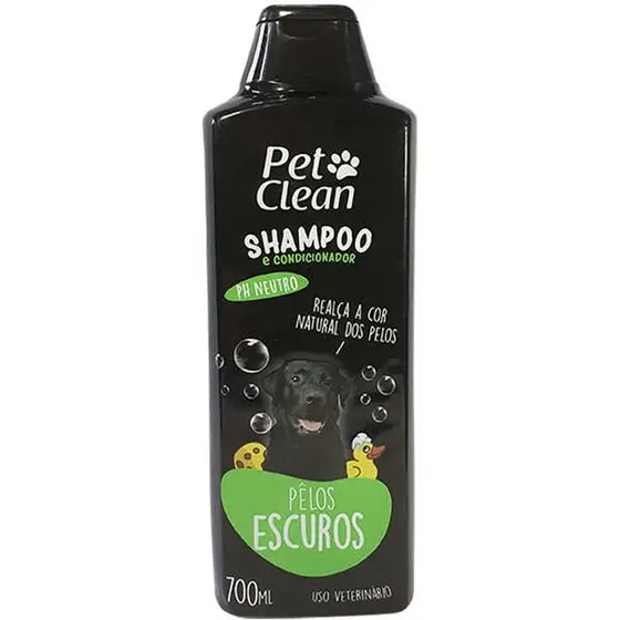 Shampoo e Condicionador Pet Clean Pelos Escuros 2 em 1 700ml