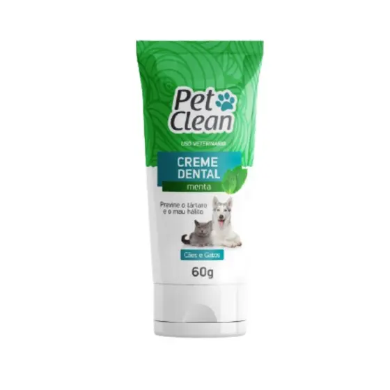 Creme dental menta para cães e gatos 60g - Pet Clean