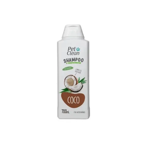 Shampoo E Condicionador Coco P/cães E Gatos Pet Clean 700ml