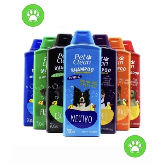 Shampoo E Condicionador Para Cachorro, Gato e Cavalo Pet Clean 700ml