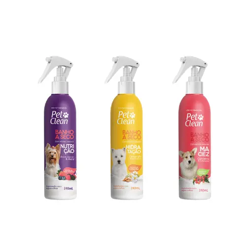 Kit Banho a Seco da Pet Clean para Cães e Gatos