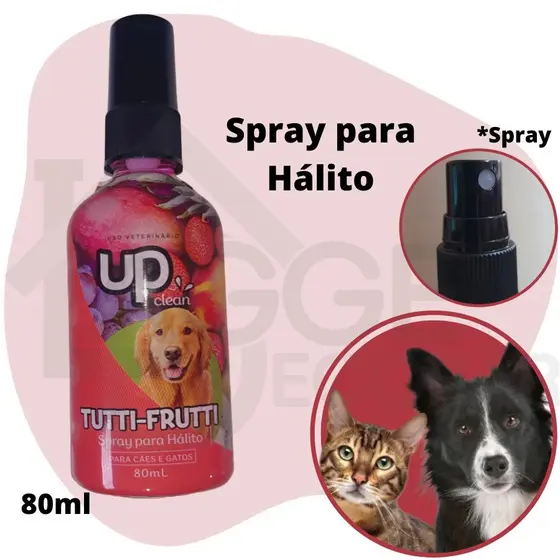SPRAY PARA HALITO PARA CAES E GATOS TUTTI-FRUTTI 1 UNIDADE 80ml UP CLEAN