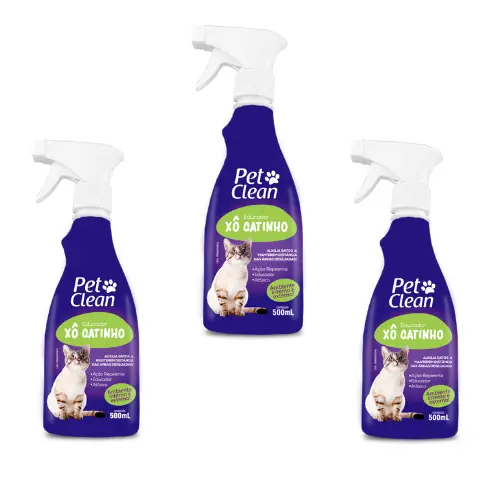 Kit Pet Clean: 3 Unidades do Adestrador Líquido 'Xo Gatinho' para Cães e Gatos