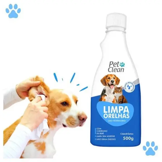 Limpador De Orelha Limpa Ouvido Cachorro Gato Pet Clean 500g