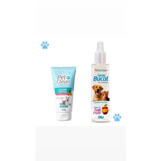 Kit Creme Dental + Spray Bucal Pet Clean