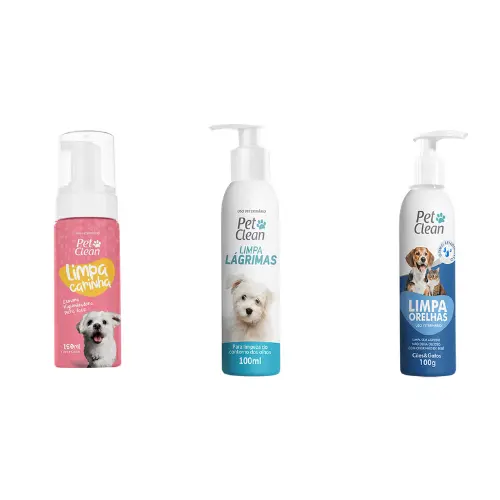 Kit Limpar Lágrimas, Orelhas e Carinha de Cães e Gatos, Garantindo Bem-Estar e Higiene Impecável