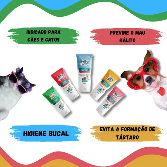 Creme Dental + Dedeira Para Cachorros E Gatos Mau Hálito Ante Tártaro
