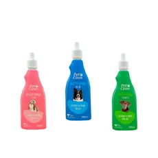 Experimente a Diversidade de Aromas com o Kit Perfumes Pet Clean para Cães e Gatos - Inclui 1 Perfume Feminino, 1 Masculino e 1 para Filhotes de 500 ML Cada