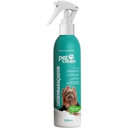 Desembaraçador de Pelos Anti-Frizz para Cães e Gatos, com Óleo de Argan e Aloe Vera, 240ml