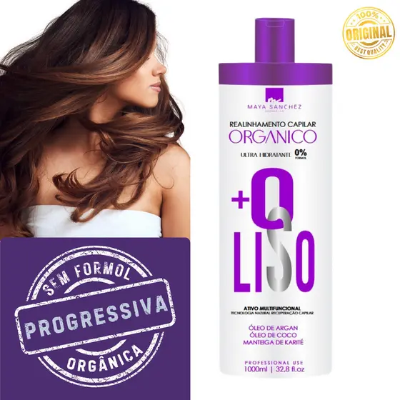 Progressiva Orgânica Sem Formol +Q Liso - Maya Sanchez Liso Extremo Modeladora 1 Litro