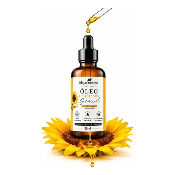 Óleo De Girassol Ozonizado Cicatrizante 30ml Ozonio Premium