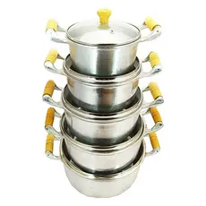 Conjunto de Cozinha Aluminio Batido Jogo de Panelas Tampa de Vidro