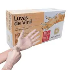 Luva Descartável de Vinil Descarpack e/ou Medix - Sem Pó - Caixa com 100 Unidades