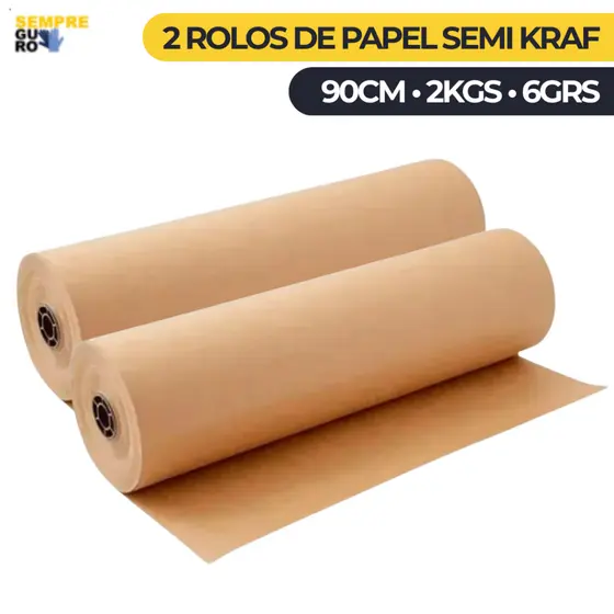 Kit 2 Papel Semi Kraft 60grs 90cm 2KGs