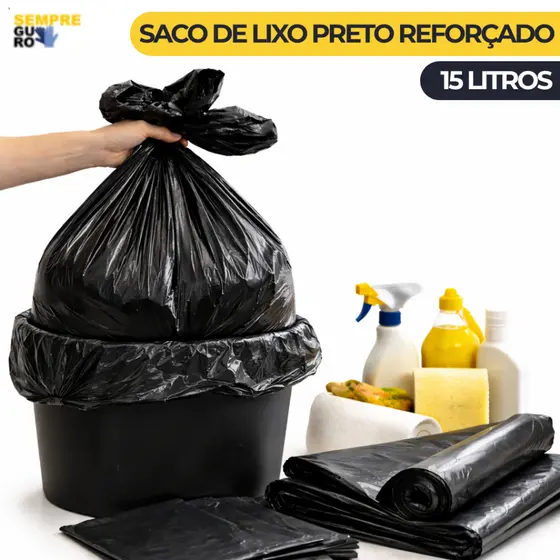 Saco de Lixo Reforçado Diversos Tamanhos: 100L - 50L - 30L ou 15L