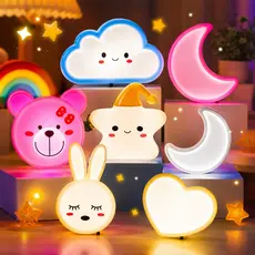 ABAJUR DE TOMADA COM LED - ESTRELA, LUA, CORAÇÃO,ASTRONAUTA, NUVEM, CORUJA E BORBOLETA