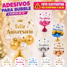 ADESIVOS PARA BALÕES BUBBLE - 10UNIDADES