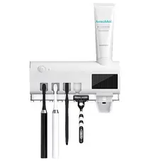 Porta Escova Dentes Com Esterilizador Uv Aplicador Pasta de Dente Suporte Dispenser Escova