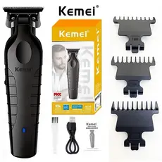 Máquina de Acabamento Profissional Kemei KM-2299 Aparador Elétrico Recarregável Bivolt para Barbeiro