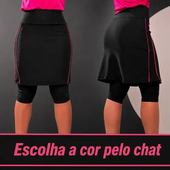 Short Saia Avulso Com Viés Moda Fitness Evangélica Cristã Modesta Academia Caminhada Supléx Premiun