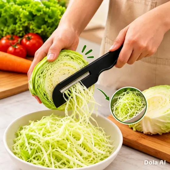 Fatiador de Legumes Manual para Repolho Cenoura e Salada Cortador Inox Cozinha