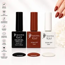 Kit 3 Esmaltes Em Gel UV LED Master K&S 10ml Brilho Intenso Alta Duração