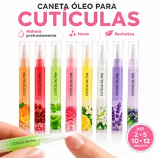 Kit 5/10 ou 12 Unidades Caneta Óleo Para Cutículas Hidratante Nutritiva  Sabores Frutados