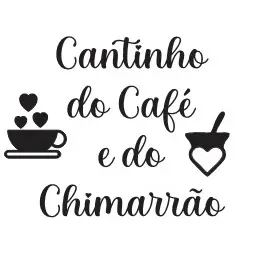 Placa Aplique Frase Cantinho do Café e do chimarrão em MDF Preto