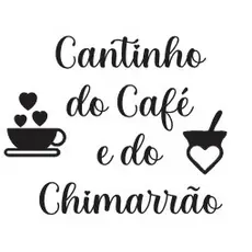 Placa Aplique Frase Cantinho do Café e do chimarrão em MDF Preto