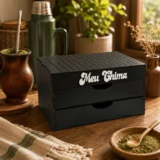 CAIXA PARA ENFEITES DE CHIMARRÃO MEU CHIMA, COM DUAS GAVETAS!! MUITO MAIS ESPAÇO 27CMX21XM