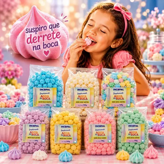 200 Mini Suspiro Artesanal Lembrancinha Enfeite Festa 1x140g Escolher Cores
