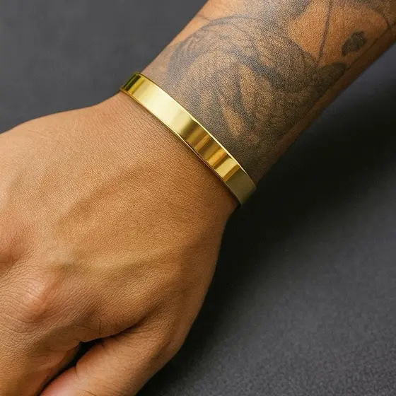 Pulseira Bracelete Liso ajustável 100% Moeda Antiga não descasca não fica preto