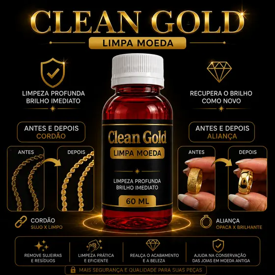 Produto Limpa joias moeda antiga cordão pulseiras anéis pingentes CLEAN GOLD 60ML Original