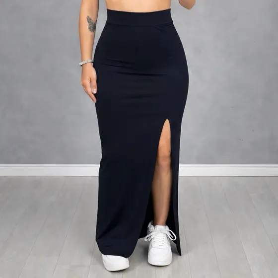 Saia Longa Feminina Com Fenda Diversas Cores tecido premium