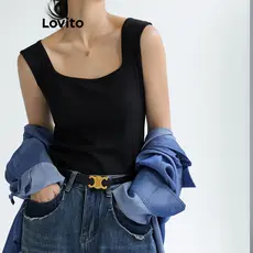 Lovito Regata Casual Lisa Básica Regata Para Mulheres LNL56078