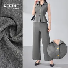 (Refine by Lovito) Conjuntos de Calças Elegantes Retrô Sem Rugas para Primavera/verão para Mulheres LR12E062