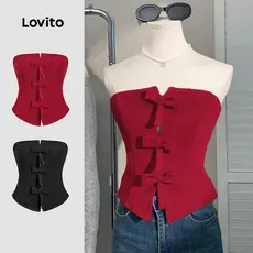 Lovito Blusa Regata Feminina Com Laço Fofo Para O Verão/primavera L104ED993