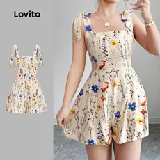 Lovito Macacão Elegante Com Estampa Floral Para Primavera/verão L143ED476