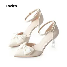 Lovito Saltos Casuais com Tiras para Tornozelo para mulheres LFA100078
