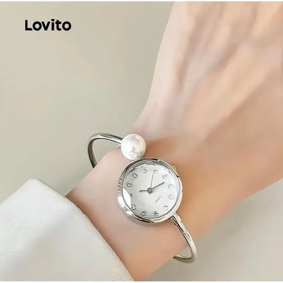 Lovito Relógio de Quartzo Casual Relógio de Quartzo para Mulheres LFA86253