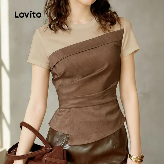 Lovito Blusa Sofisticada em Tecido Colorido para Primavera/Verão Feminina L170ED120