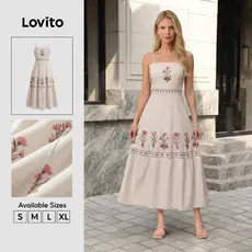 Lovito Vestido Casual de Primavera/verão para mulheres LBL30167