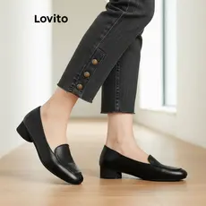 Lovito Mocassins Femininos Leves e Confortáveis em Couro Macio com Design Simples LFA70184